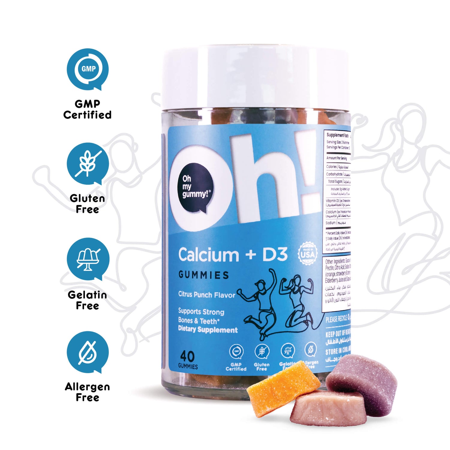 Oh My Oh Calcium & Vitamin D Gummies. Strengthen Your Bones and Boost Your Health!